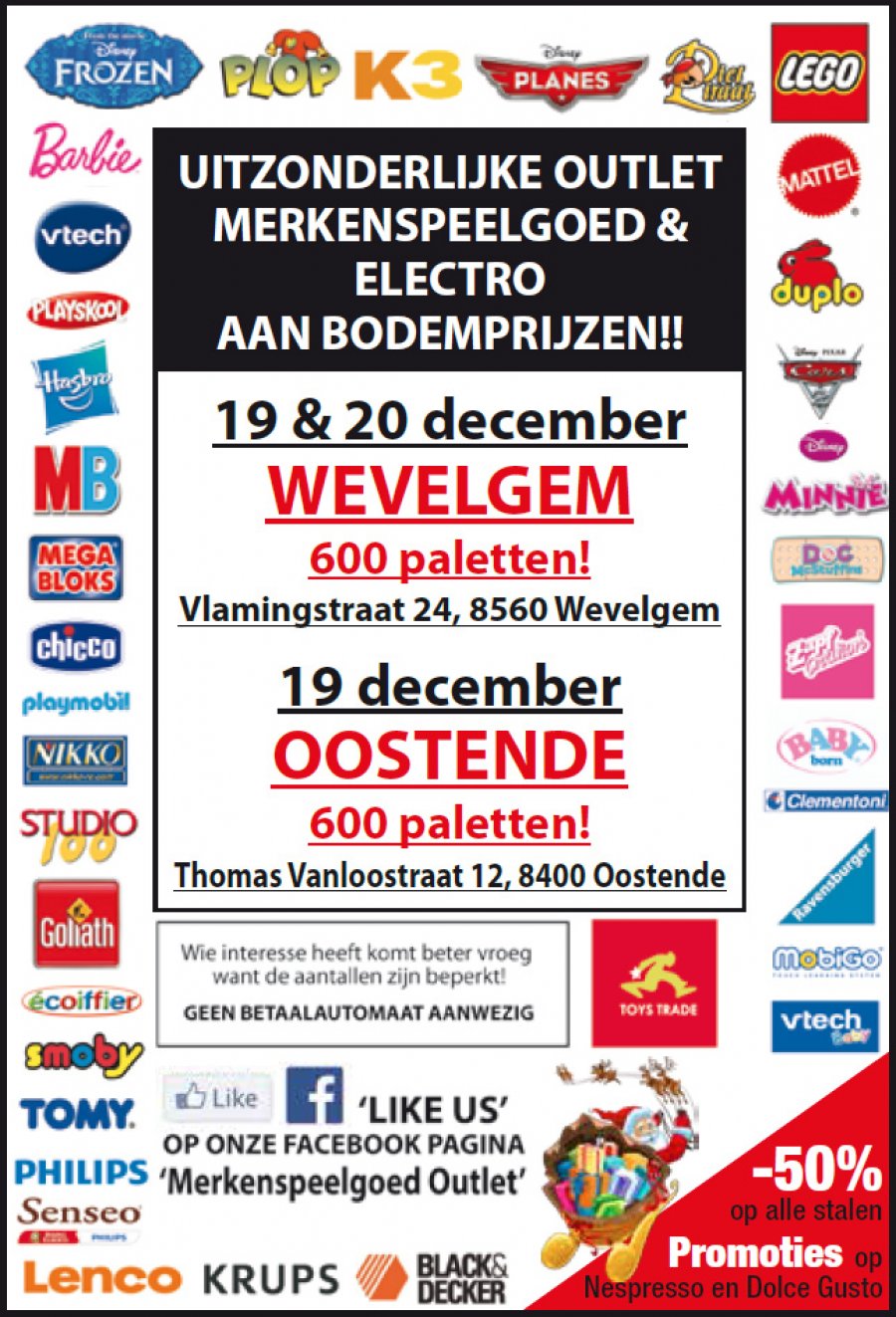 Merkspeelgoed Outlet Oostende Stockverkoop in Oostende Stockverkoop Speelgoed Electro Tuingerief (Oostende)