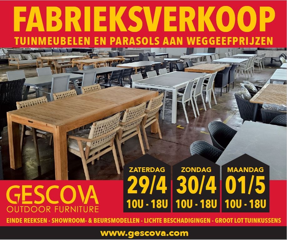Dankzegging vergaan Beide Fabrieksverkoop Gescova -- Stockverkoop in Wevelgem
