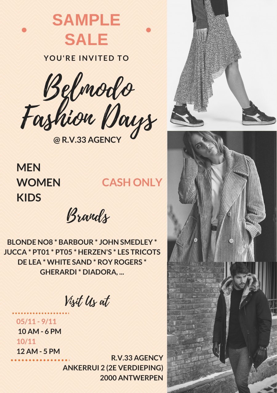 Veilig Van streek inhoudsopgave Sample sales diverse merkkleding Women, Men & kids - Belmodo Fashion Days