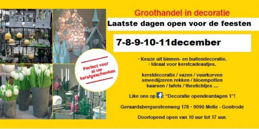 stockverkoop decoratie groothandel enkel tijdens dagen ook voor particulieren