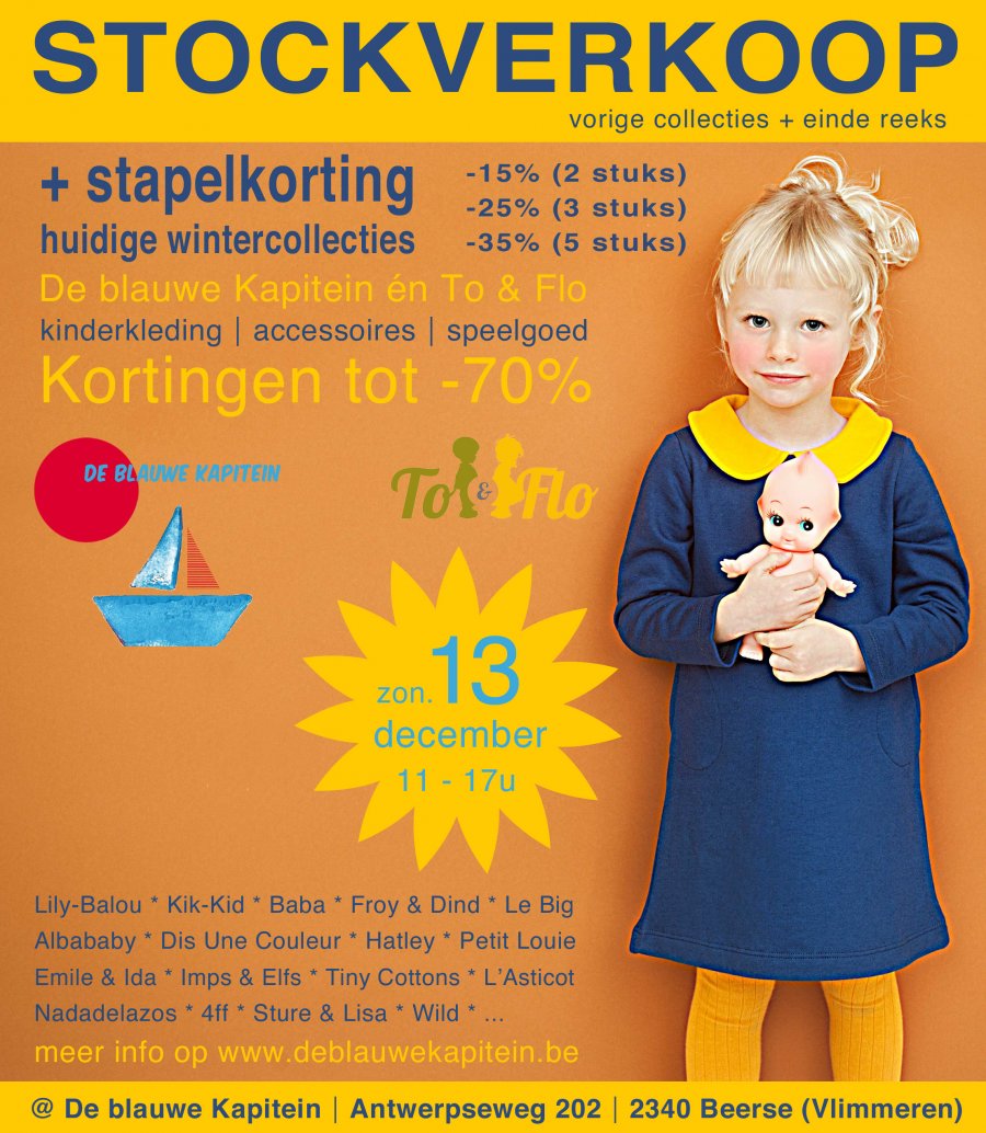 overeenkomst De eigenaar meteoor Stockverkoop & stapelkortingen kinderkleding - 13 december - De blauwe  Kapitein én To & Flo (Beerse)