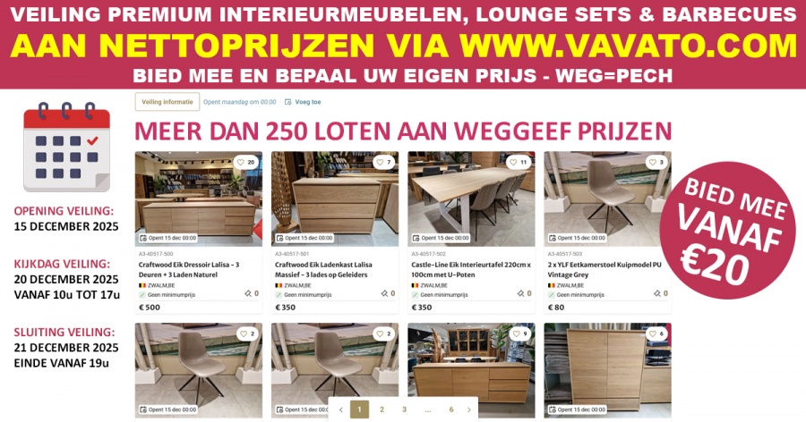 Unieke online Leegverkoop Winkel - Premium interieurmeubelen, Lounge sets & barbecues via Vavato.com - Alles mag weg!