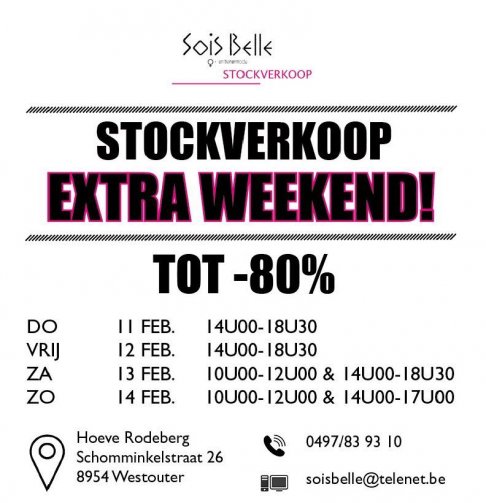 Sois Belle stockverkoop (verlengd)