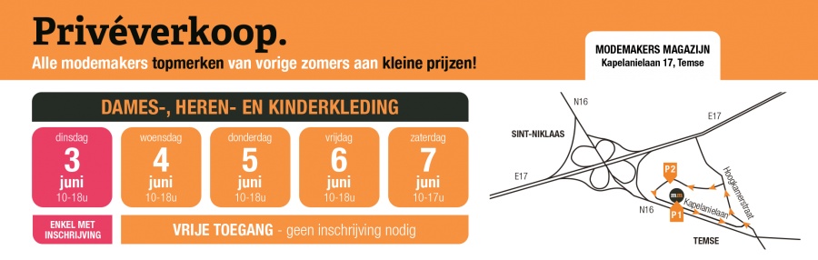 Privéverkoop modemakers - dames-, heren- en kinderkleding