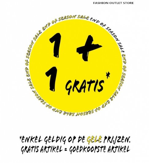 Actie Concept Fashion Store Outlet Oudenaarde: 1+1 Gratis  