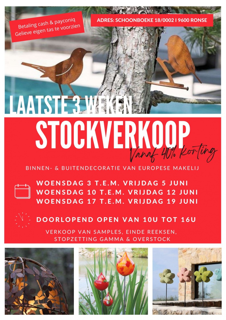 Stockverkoop | Vanaf 40% korting op decoratie huis, tuin & seizoenen