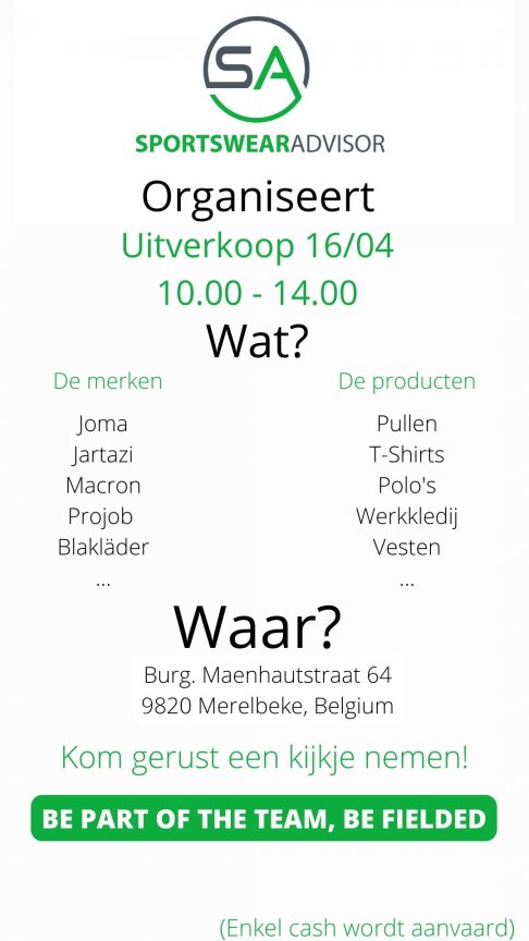 Stockverkoop SportswearAdvisor