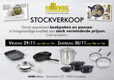 Stockverkoop kookpotten en pannen