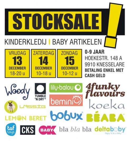 Stockverkoop van kinderkledij + baby artikelen