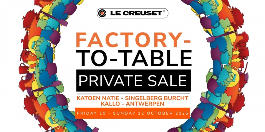 Le Creuset factory-to-table magazijnverkoop