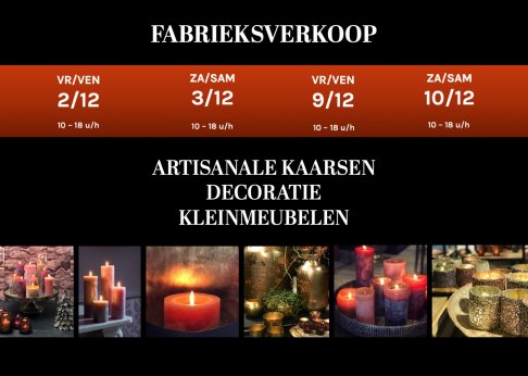 Fabrieksverkoop Kaarsen, Decoratie & Kleinmeubelen