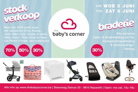 Braderie en stockverkoop tot -70% van baby-, kinder- en zwangerschapsmode, babyartikelen