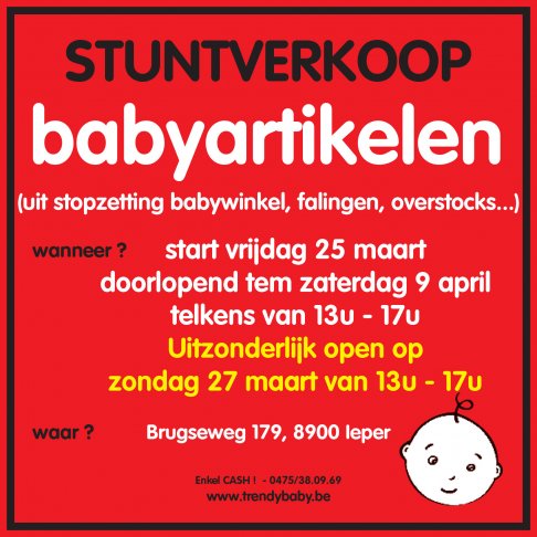 Stuntverkoop Babyartikelen