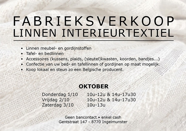 Fabrieksverkoop Linnen Interieurtextiel
