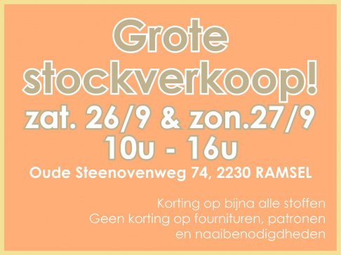 Grote stockverkoop van stoffen