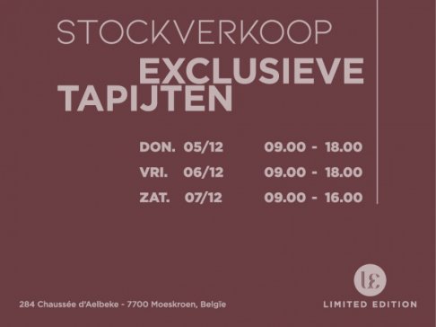 Stockverkoop van exclusieve tapijten