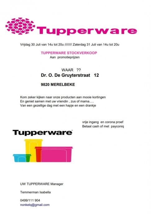 Stockverkoop Tupperware 