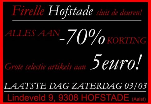 Uitverkoop Firelle Hofstade