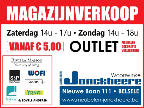 Magazijnverkoop bij Meubelen Jonckheere!