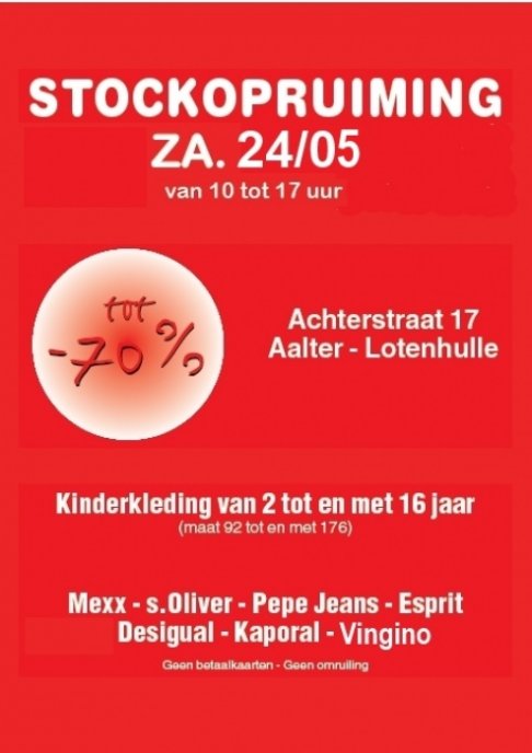 Stockopruiming kinderwinkel