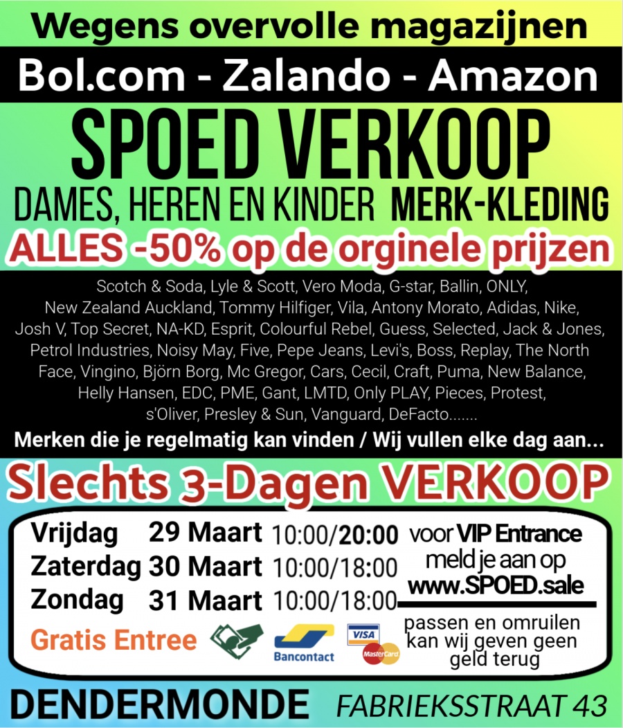 SPOED VERKOOP MERK-KLEDING Bol.com - Zalando - Amazon