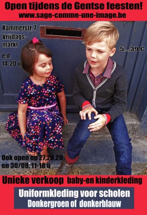 Occasionele verkoop baby-kinder-en uniformkleding voor de scholen