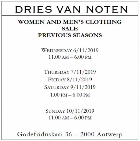 Stockverkoop Dries Van Noten 