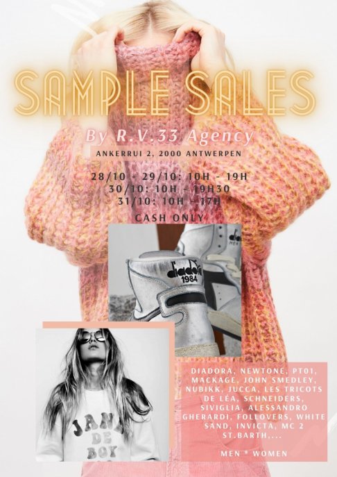 Sample sale merkkleding en schoenen 