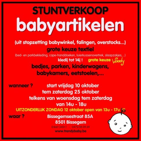 stuntverkoop babyartikelen