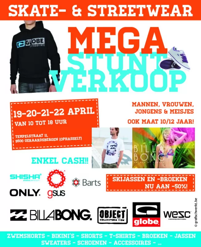 Mega stuntverkoop Skate and streetwear