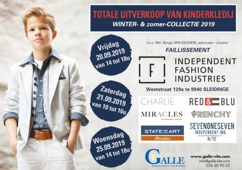 Totale Uitverkoop van kinderkledij Red&Blu, Frenchy, State of Art Rookies, 717, Miracles, Charlie...