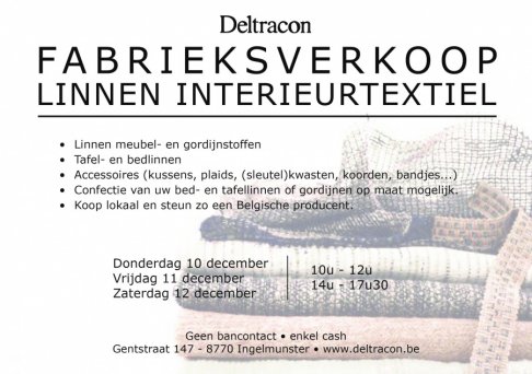 Fabrieksverkoop Linnen Interieurtextiel (December 2020)