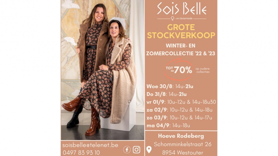 Sois Belle stockverkoop