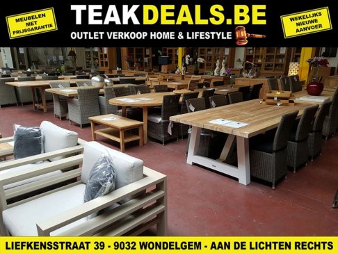 APRIL OUTLET - TUINTAFELS MET 6 GRATIS STOELEN - TUINMEUBELEN & LOUNGESETS: Tuintafels, Tuinstoelen, Ligbedden, Kussenboxen, Parasols, Parasolhoezen, Wicker Loungesets, Aluminium Loungesets, Tuinmeubelhoezen,...  - 3