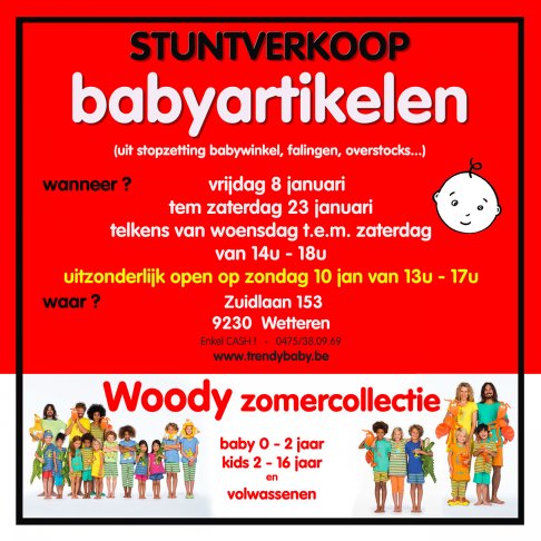 stuntverkoop Babyartikelen + Woody kleding