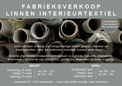 Fabrieksverkoop Linnen Interieurtextiel - April 2017 - 1