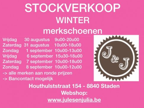 Stockverkoop kinderschoenen bij Jules en Julia