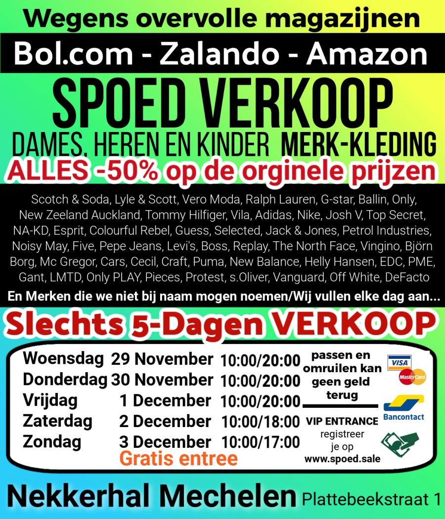 Spoed Verkoop Bol.com - Zalando - Amazon MECHELEN