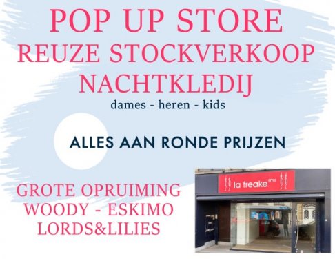 Pop-up stockverkoop nachtkledij Verso