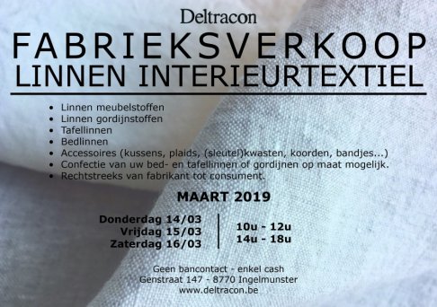 Fabrieksverkoop Linnen Interieurtextiel (Maart 2019)