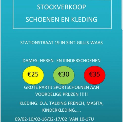 Stockverkoop schoenen en kleding