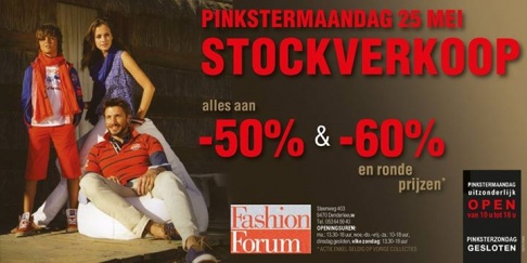 Stockverkoop  Fashion Forum Denderleeuw.