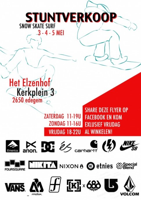 Snow, Skate, Surf STUNTVERKOOP