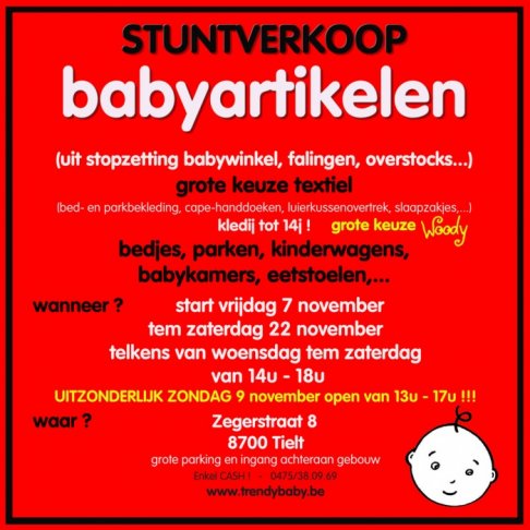 stuntverkoop babyartikelen