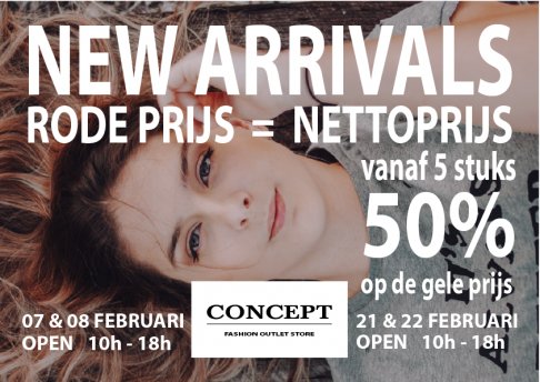 Nieuwe aanlevering lente - zomercollectie aan nettoprijzen - Concept Outlet Gentbrugge