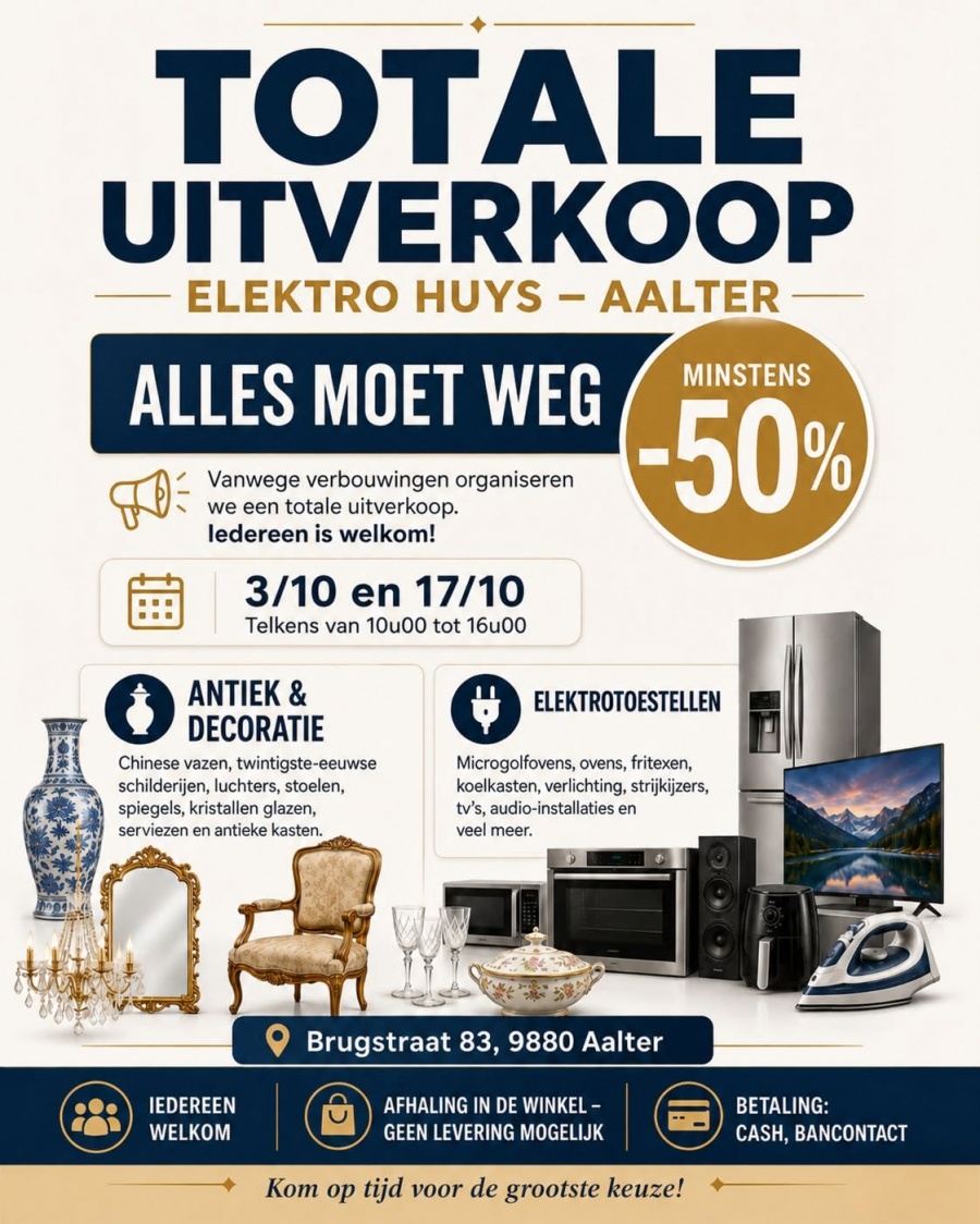 Elektro Huys totale uitverkoop