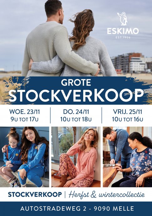 Grote Stockverkoop Eskimo 23 -24 -25 november