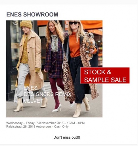 Enes Showroom Stockverkoop