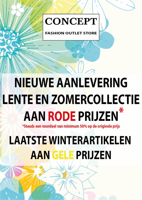 Nieuwe aanlevering lente en zomercollectie aan rode prijzen -- Fashion Outlet Store Oudenaarde