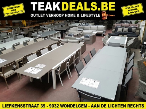 APRIL OUTLET - TUINTAFELS MET 6 GRATIS STOELEN - TUINMEUBELEN & LOUNGESETS: Tuintafels, Tuinstoelen, Ligbedden, Kussenboxen, Parasols, Parasolhoezen, Wicker Loungesets, Aluminium Loungesets, Tuinmeubelhoezen,...  - 2